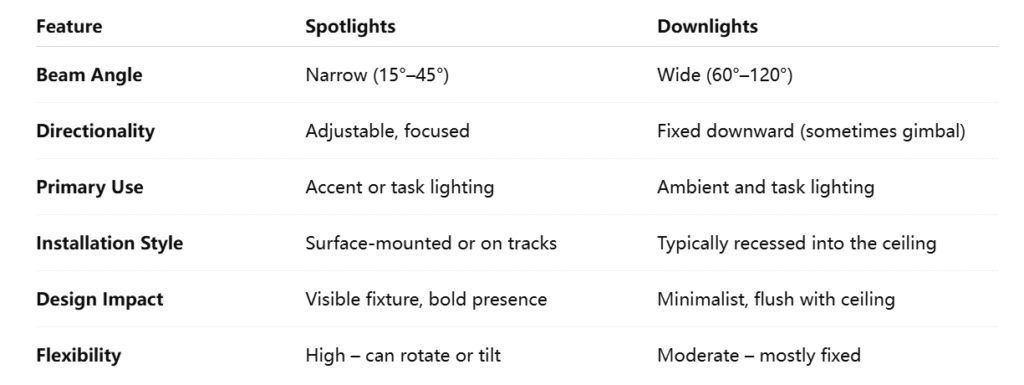 spotlight vs downlight