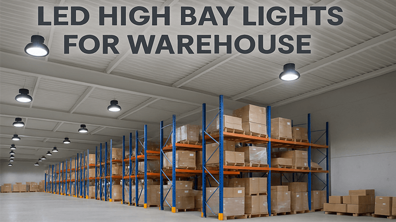 LED High Bay Lights for Warehouse A well-lit large warehouse with LED high bay lights