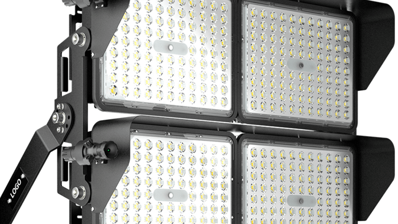 A powerful LED floodlight fixture designed for stadium use