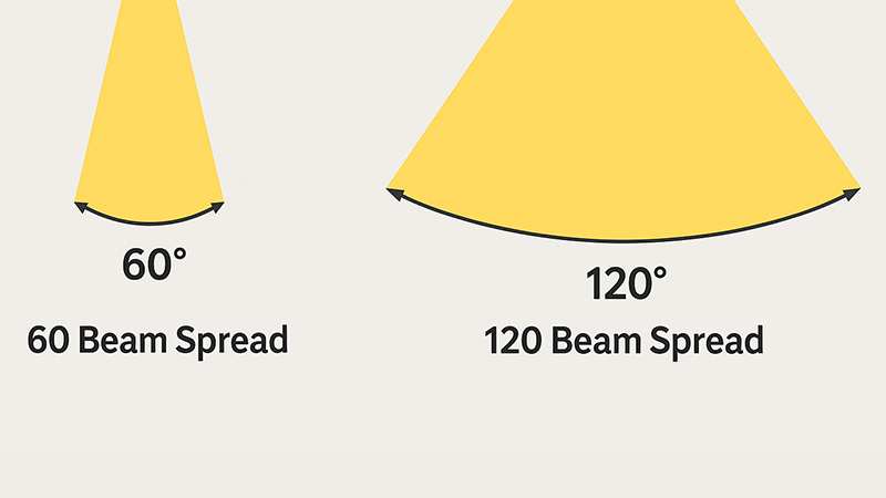 Comparison of 60 degree and 120 degree beam spread