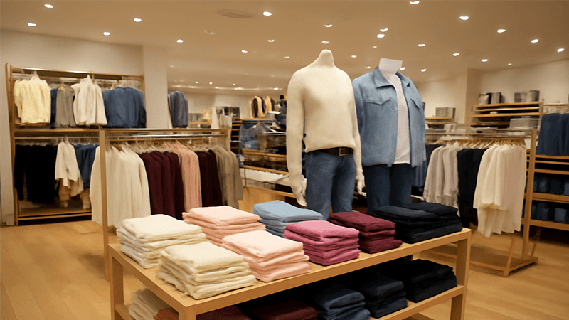 A well-lit retail store where lighting highlights products and creates a welcoming atmosphere.