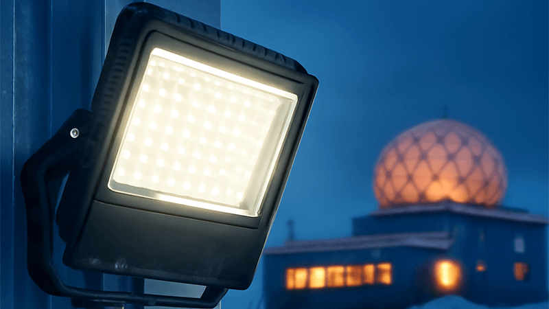 Industrial LED fixture in an arctic research station