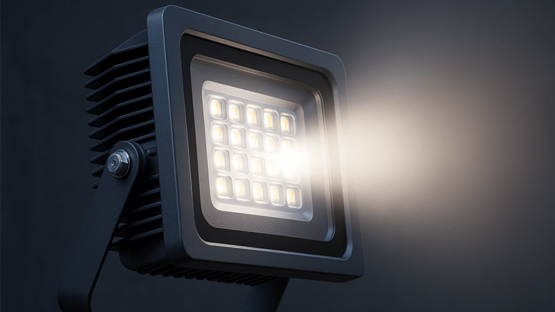 Durable LED floodlight with a large heat sink