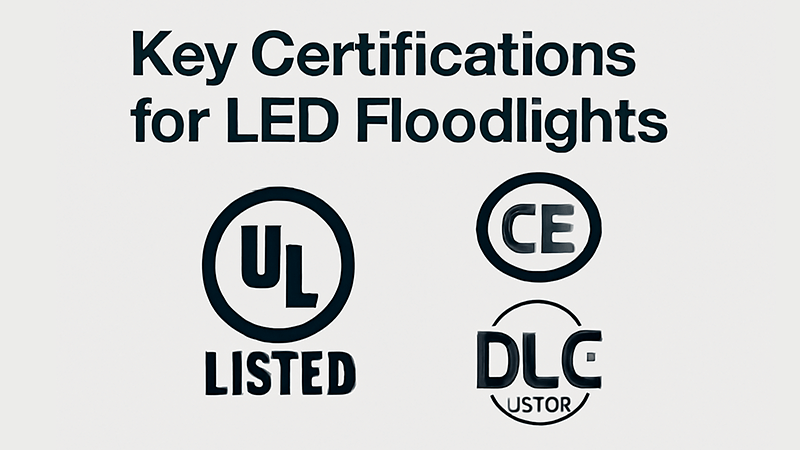 LED floodlight certifications UL CE DLC