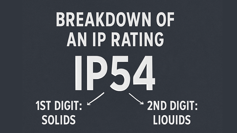 Diagram showing the breakdown of an IP rating into two digits