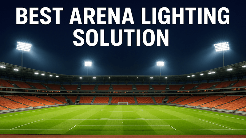 Best LED lighting for an arena shows a brightly lit stadium