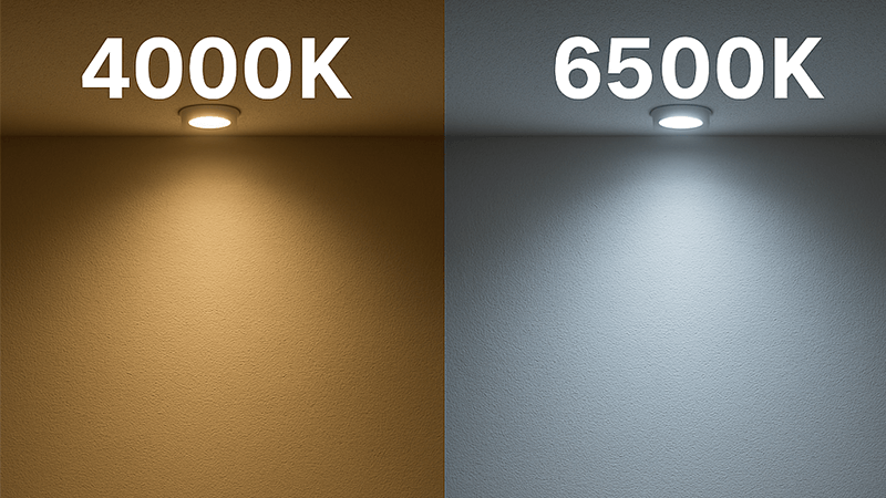 Side-by-side comparison of 4000K light and 6500K light