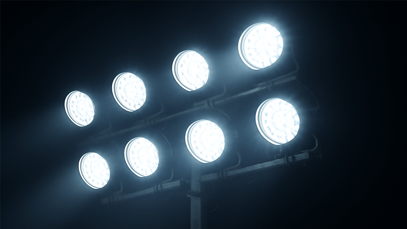 Bright LED Stadium Lights A brightly lit football stadium at night from a high angle