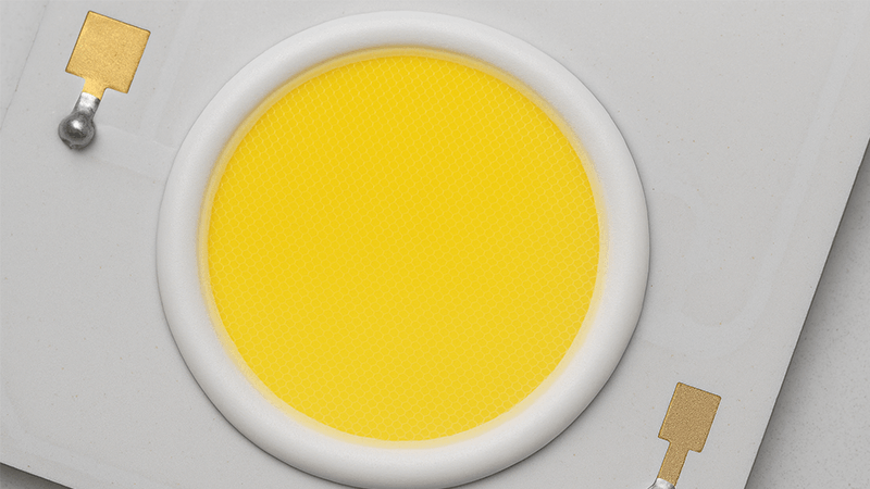 Closeup of a COB LED Chip