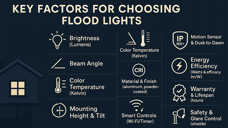 Factors to Consider for Outdoor Flood Lights key factors for choosing flood lights