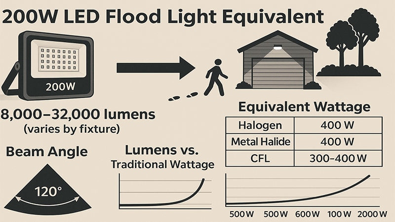 200W LED Flood Light vs Metal Halide 200w led flood light equivalent