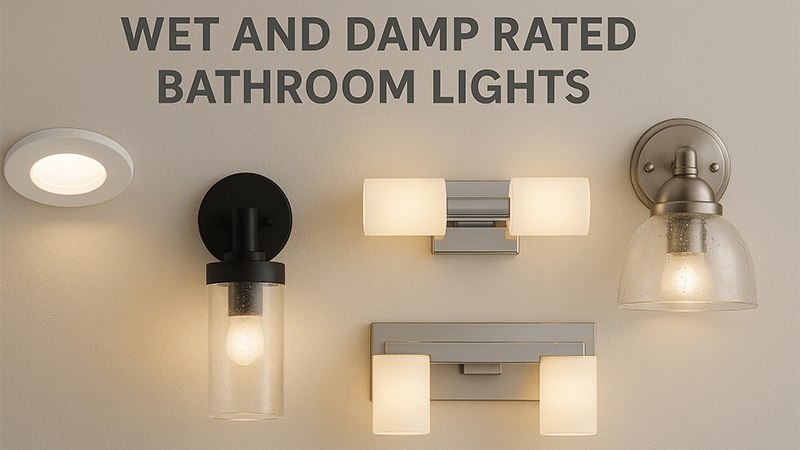 A selection of wet-rated and damp-rated bathroom lights