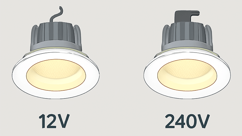 12V vs 240V downlight comparison