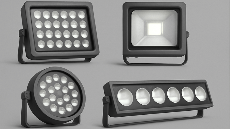 Best Type of Flood Light A collection of different types of LED flood lights for various applications