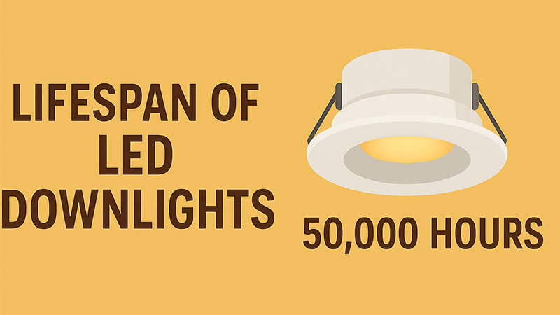 An illuminated LED downlight in a modern ceiling.