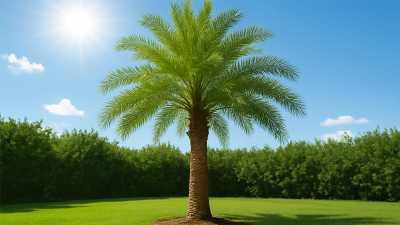 A palm tree in the daylight showing its need for sun