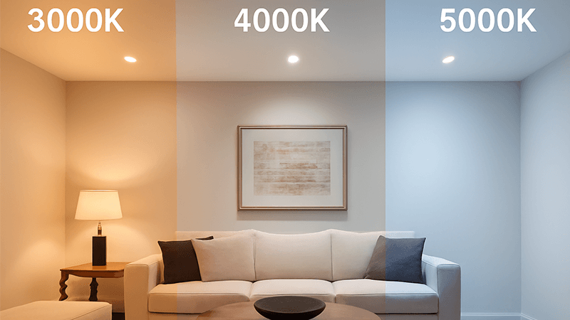 Best color temperature for LED lights A comparison of different LED color temperatures in a room