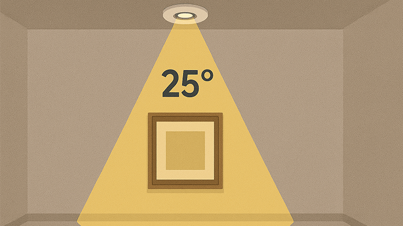 25 degree beam angle on artwork