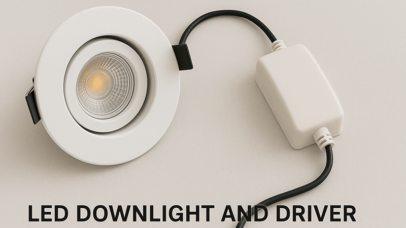 An LED downlight with its external driver