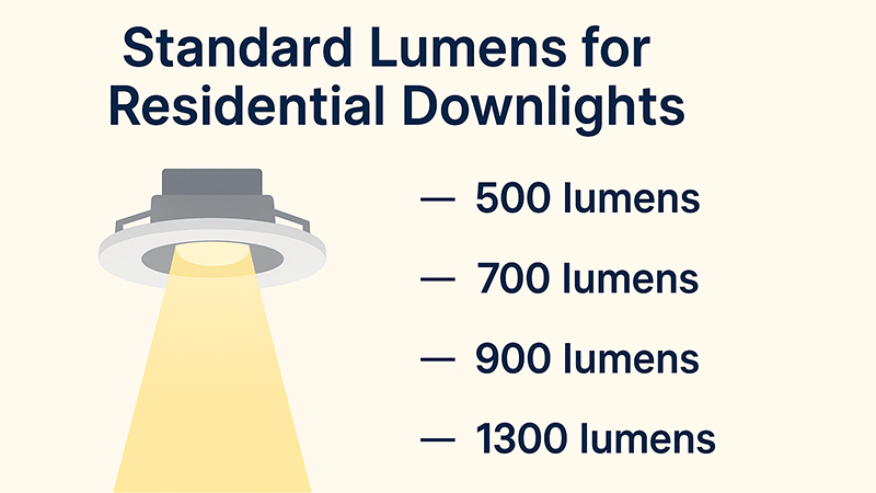 A well-lit modern living room with multiple recessed downlights.