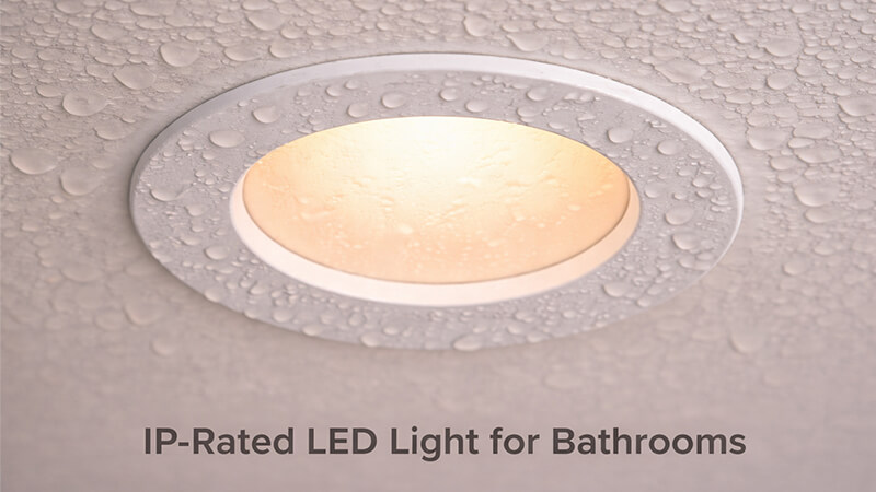 IP Rated LED Light for Bathroom Safety A close-up of an IP-rated LED light suitable for bathrooms