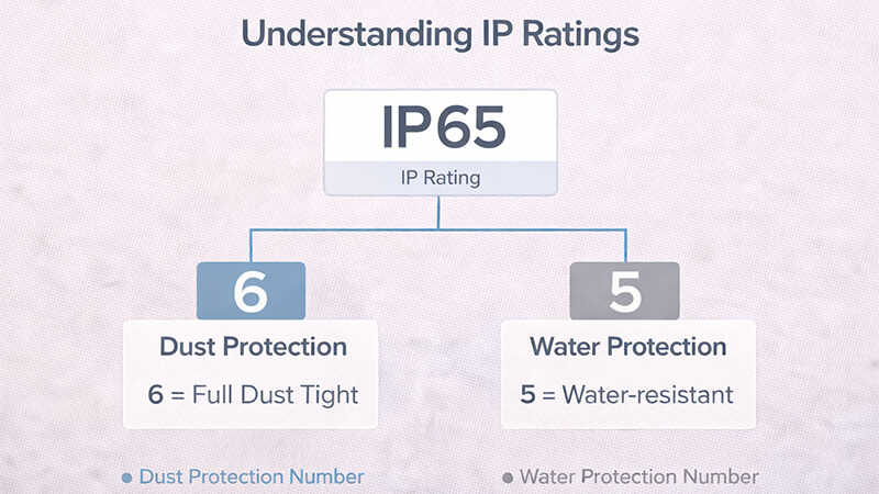 A chart explaining the numbers in an IP rating