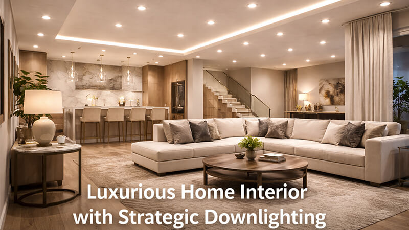 luxurious home interior with strategic downlighting