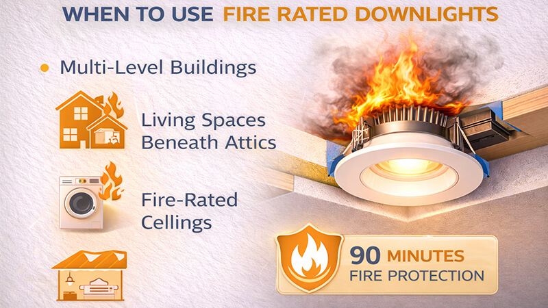 fire rated downlight installation in a ceiling